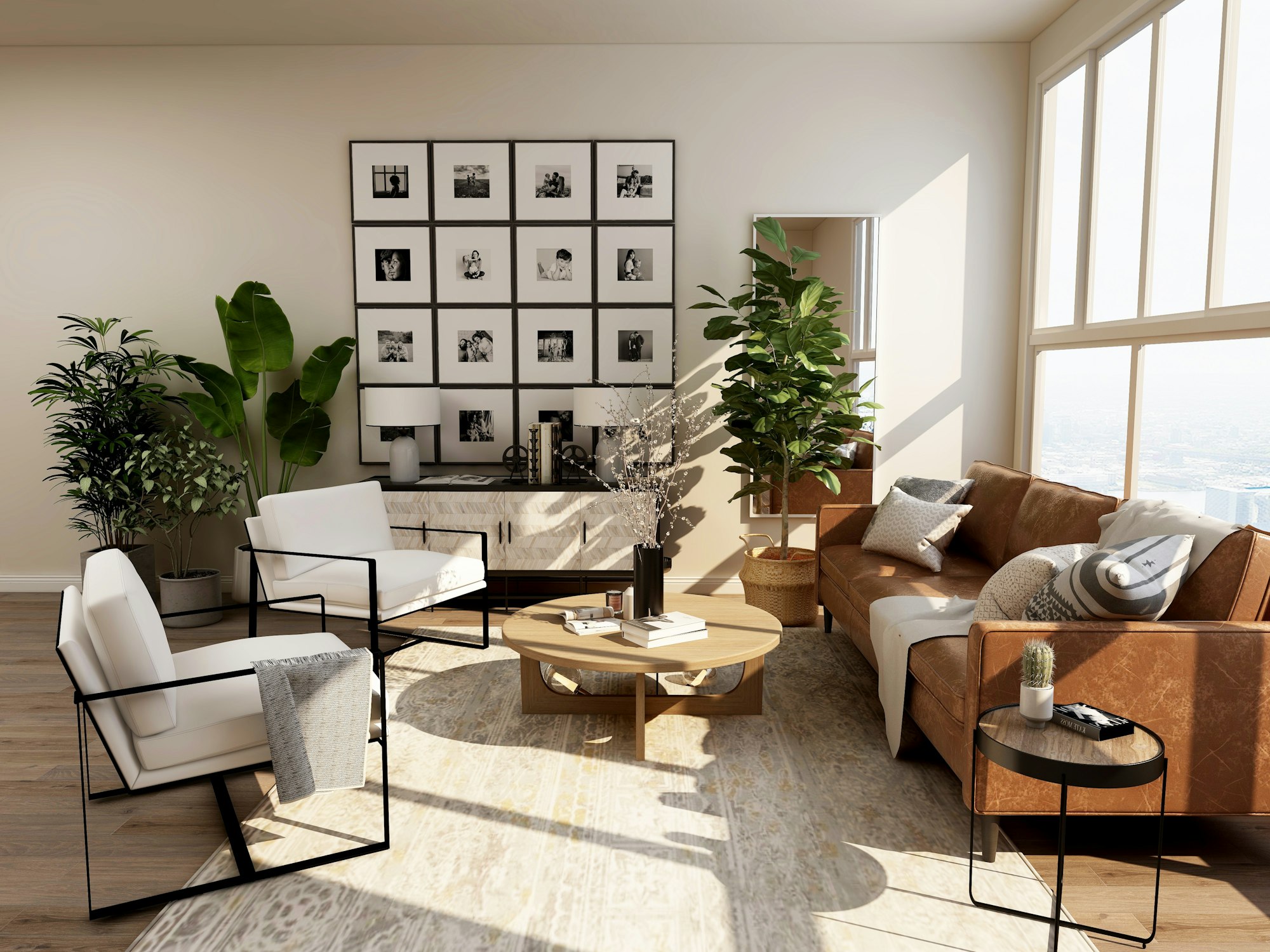 Salon de luxe lumineux d'une villa de prestige en Suisse Romande